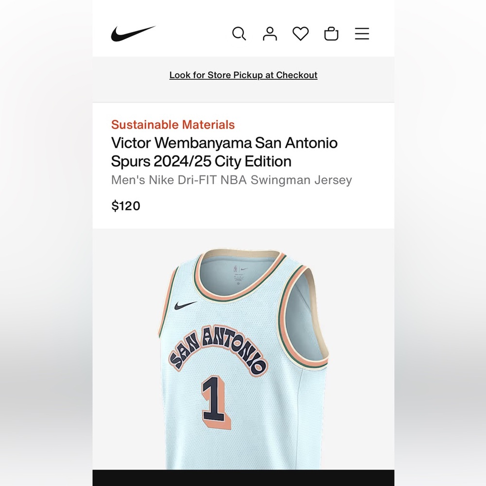Nike 🏀 Wemby 👽 Spurs City Edition Jersey - Picture 10 of 10